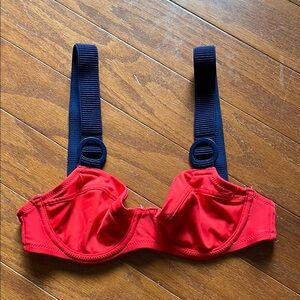 Aerie Red and Navy Bikini Top XS